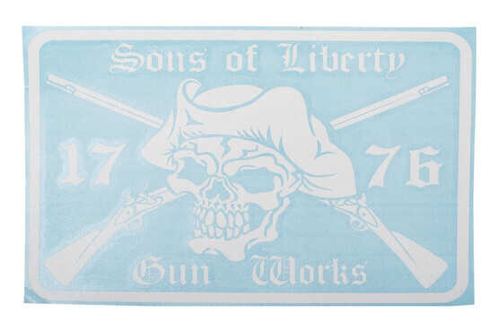 Sons of Liberty Gun Works white vinyl logo decal